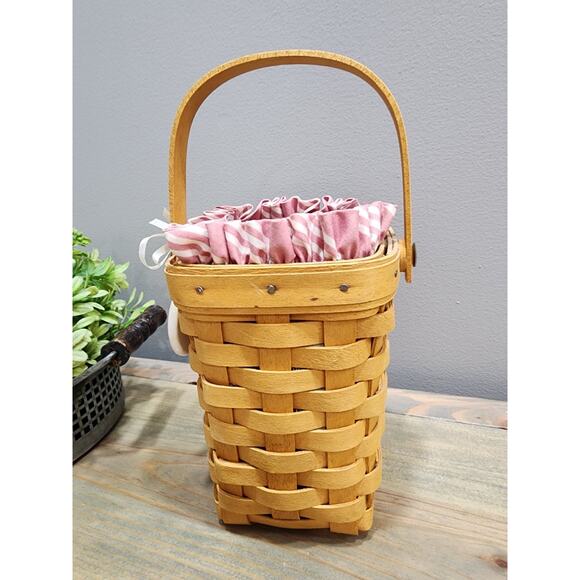 Longaberger Horizon of Hope Single Handle Basket, Liner Protector & Tie-On 1998 - Picture 4 of 8